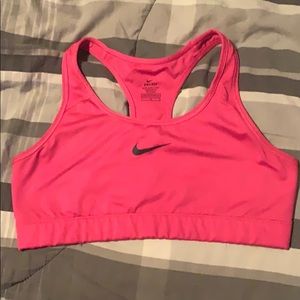 Nike pink dri-fit sports bra size large